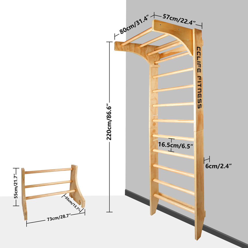 Swedish Ladder Wall Bars Wooden Gymnastic promotion kiddydreams