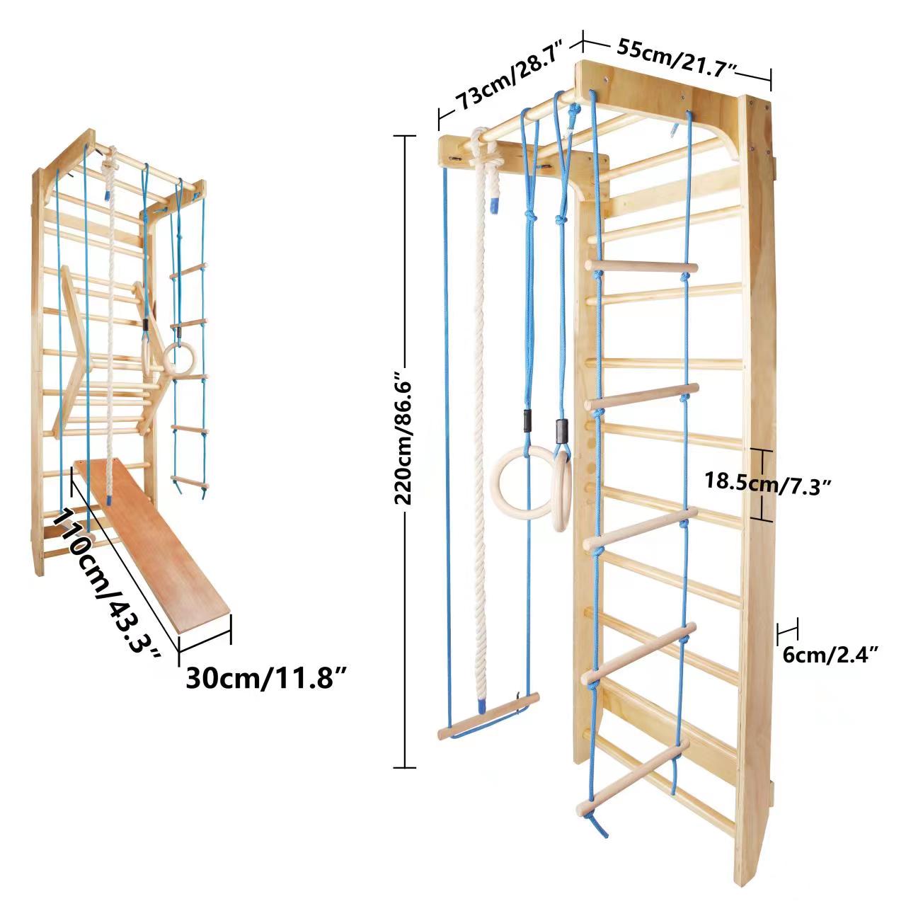 Swedish Ladder Wall Bars Wooden Gymnastic station